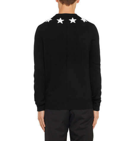 2016/17新着人気 GIVENCHY スターアップリケ ウールセーター 黒
